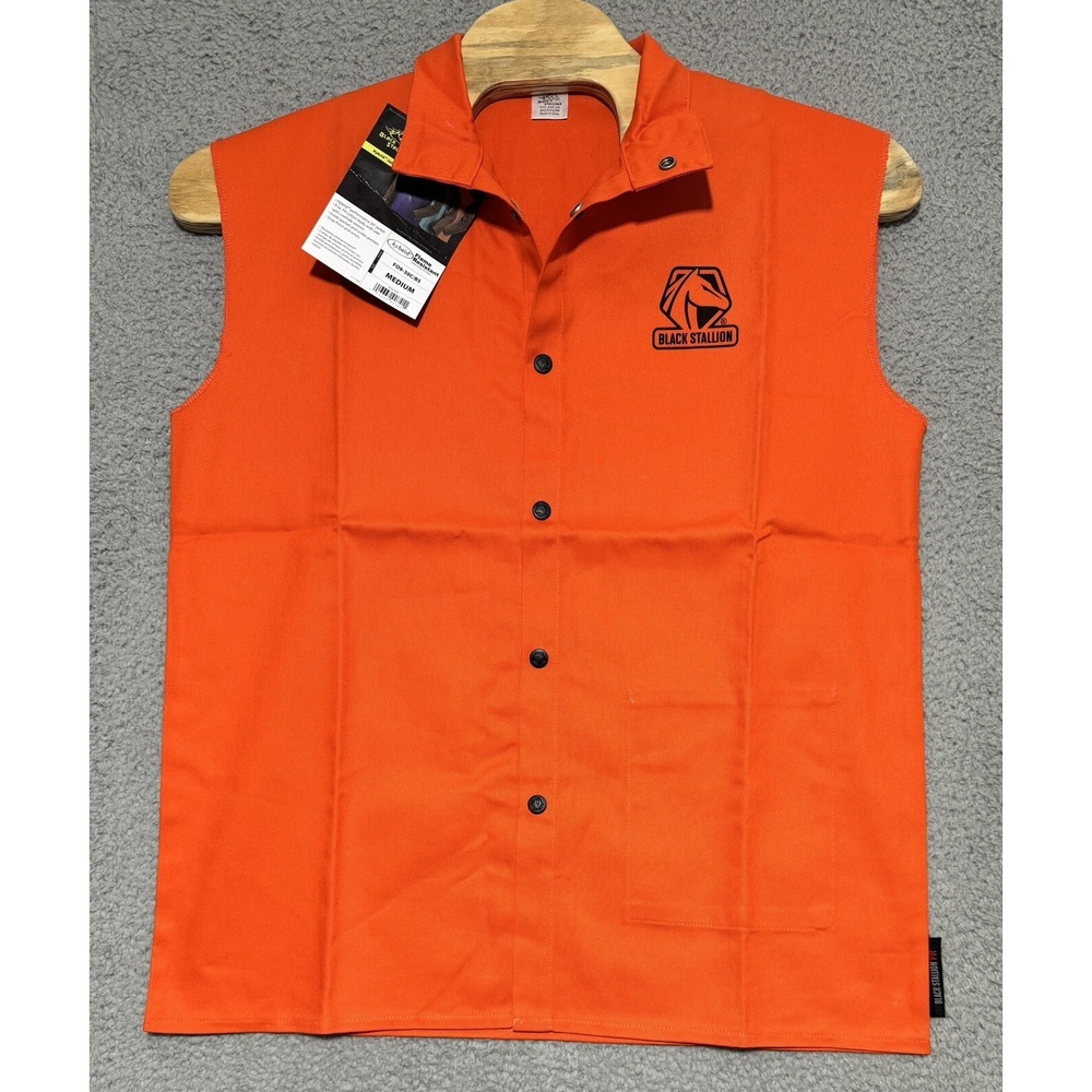Black Stallion Flame Resistant Hybrid Jacket Vest Welding Orange Mens Medium NEW